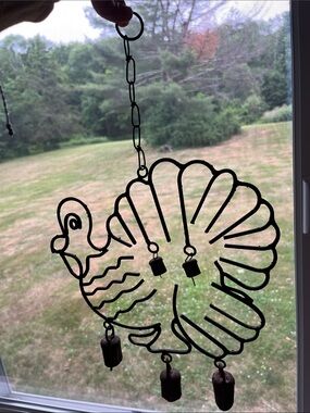 Metal turkey bell
 chimes- farmhouse rustic
